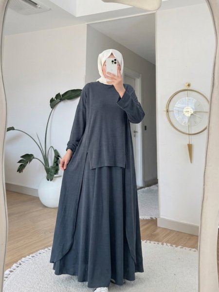 طقم تنوره بلوز طويله من الجناب
