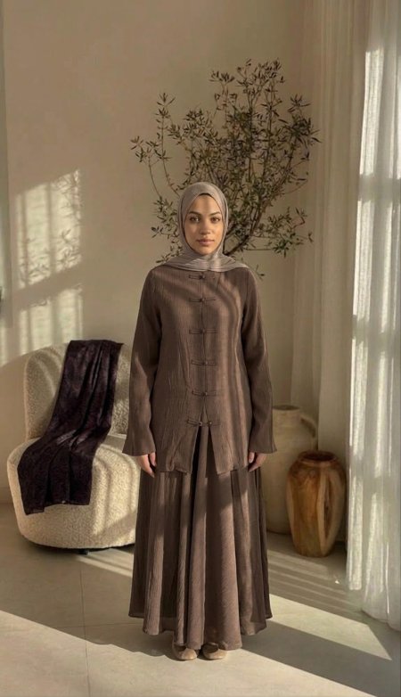 طقم تنوره ب ازار و قماش محززه